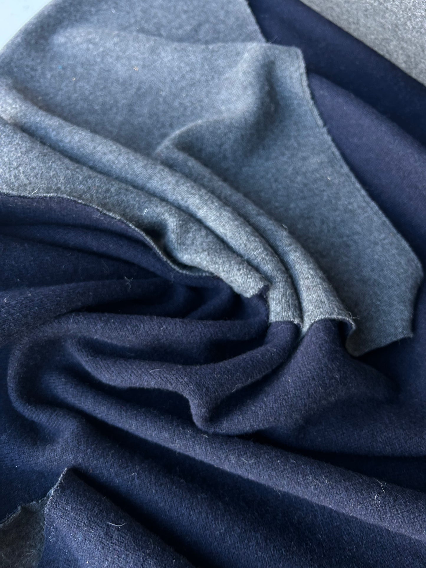LISA 063 boiled wool coat fabric double face navy/grey