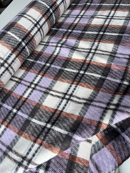 LISA 006 purple/brown/ecru checkered heavy cotton
