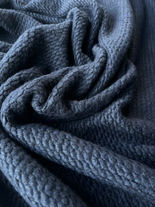 LISA 024 boiled wool with small bouclette navy