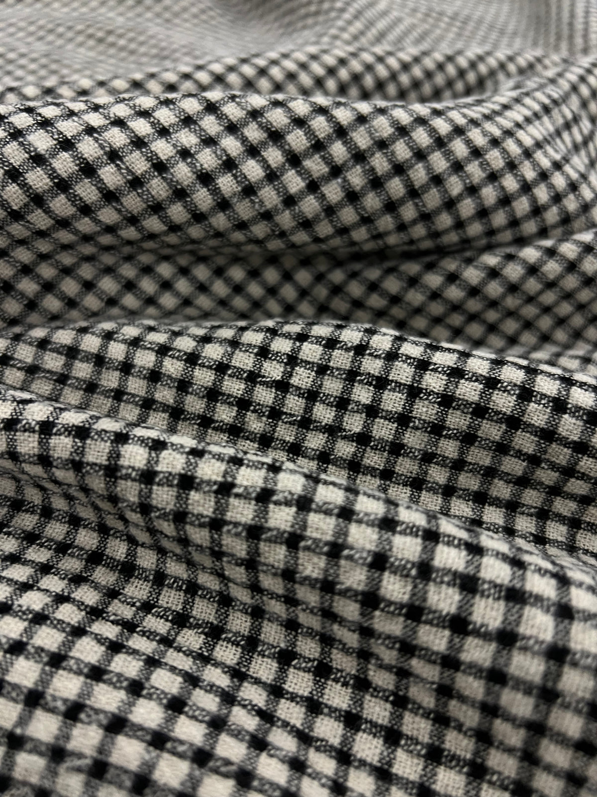 Enrique 007 Vichy seersucker flanel black/ecru