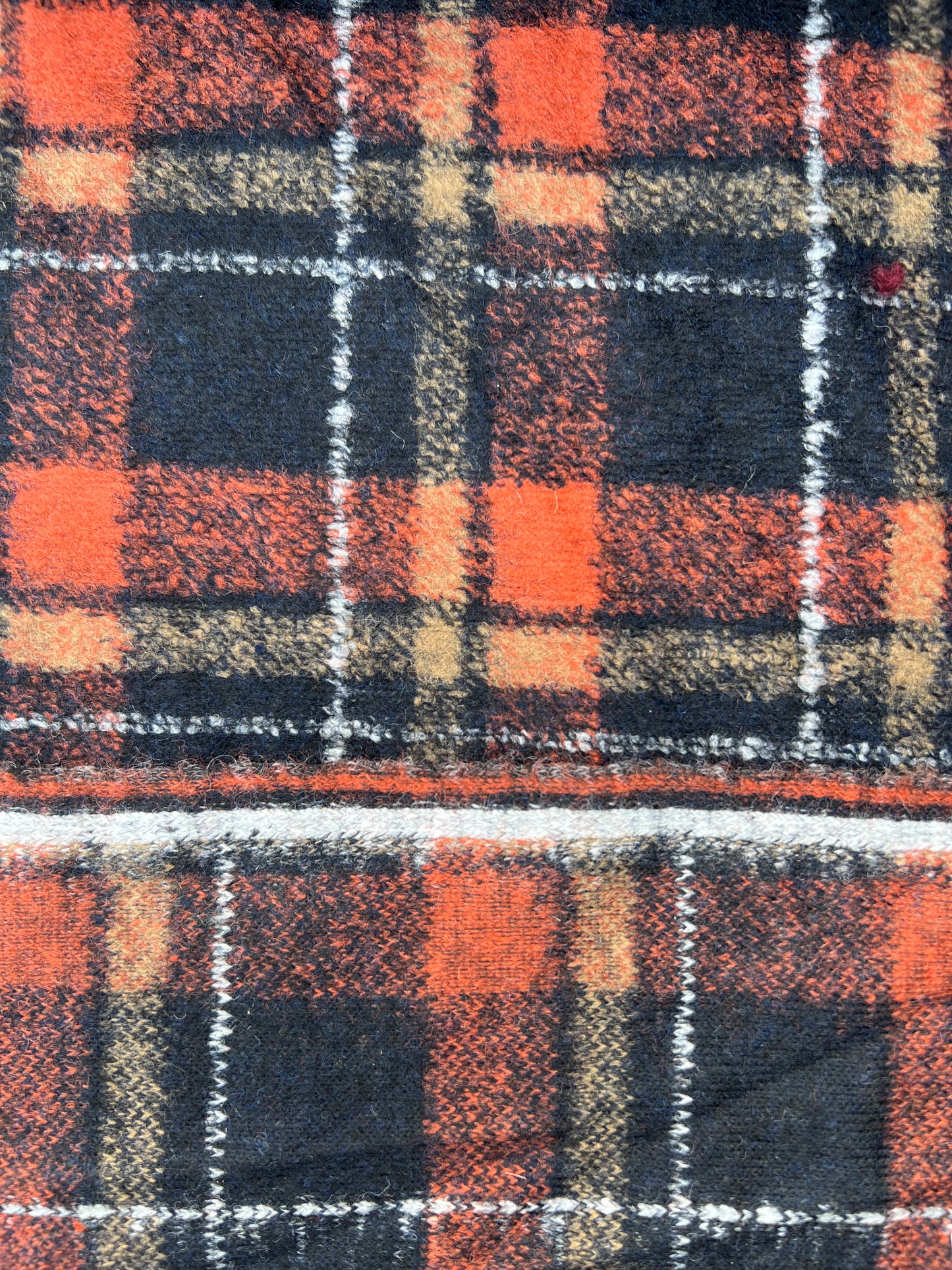 Gustave 002 Wool jersey orange/black/beige check