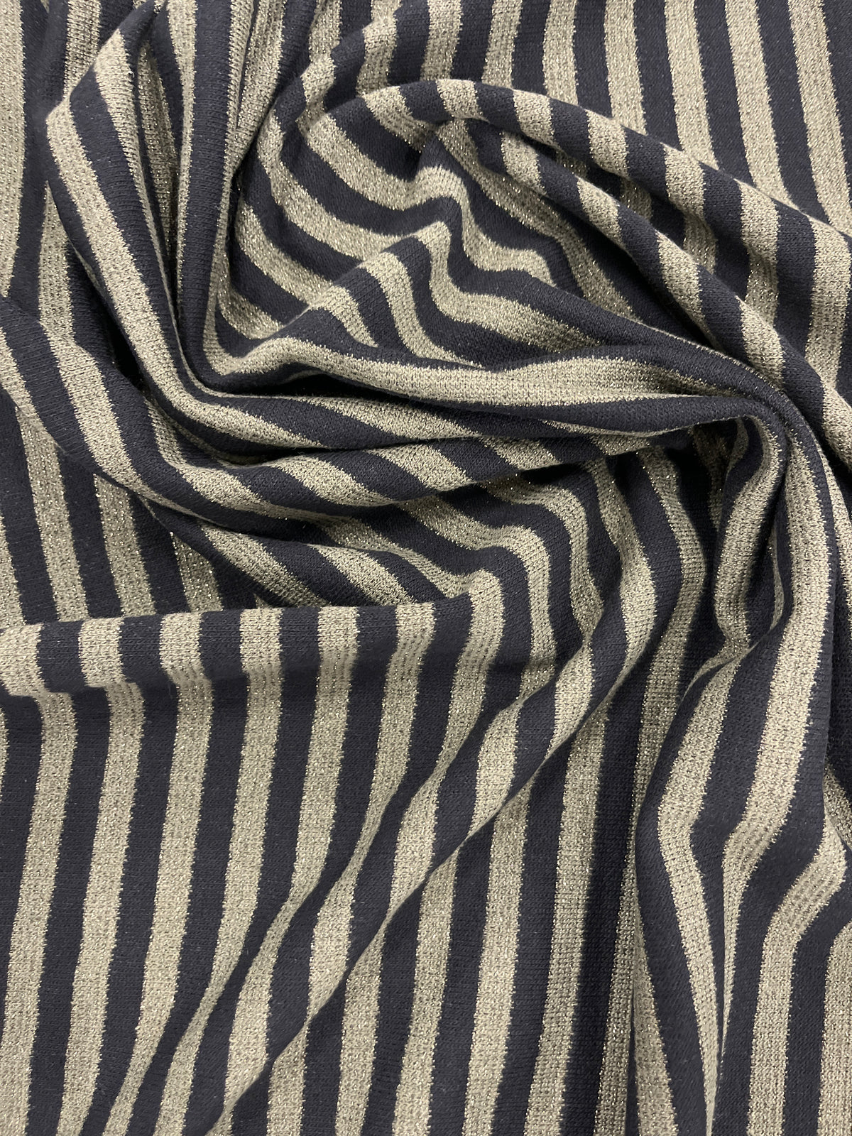 PC BILLY 009 khaky/black striped French Terry with lurex