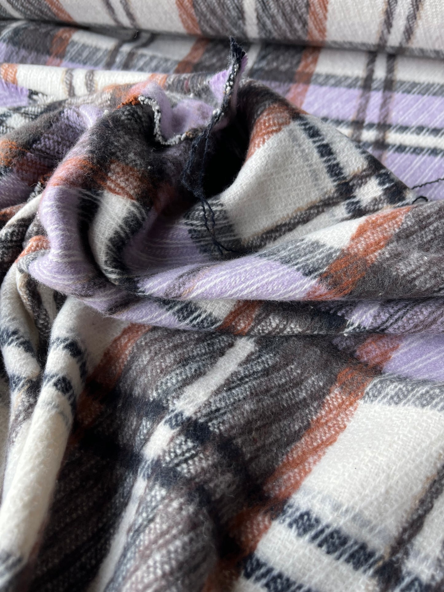 LISA 006 purple/brown/ecru checkered heavy cotton