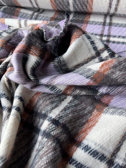 LISA 006 purple/brown/ecru checkered heavy cotton
