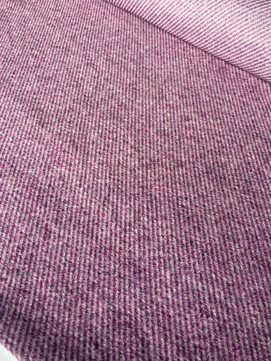 LISA 011 heavy boiled wool  purple white diagonal stripes design