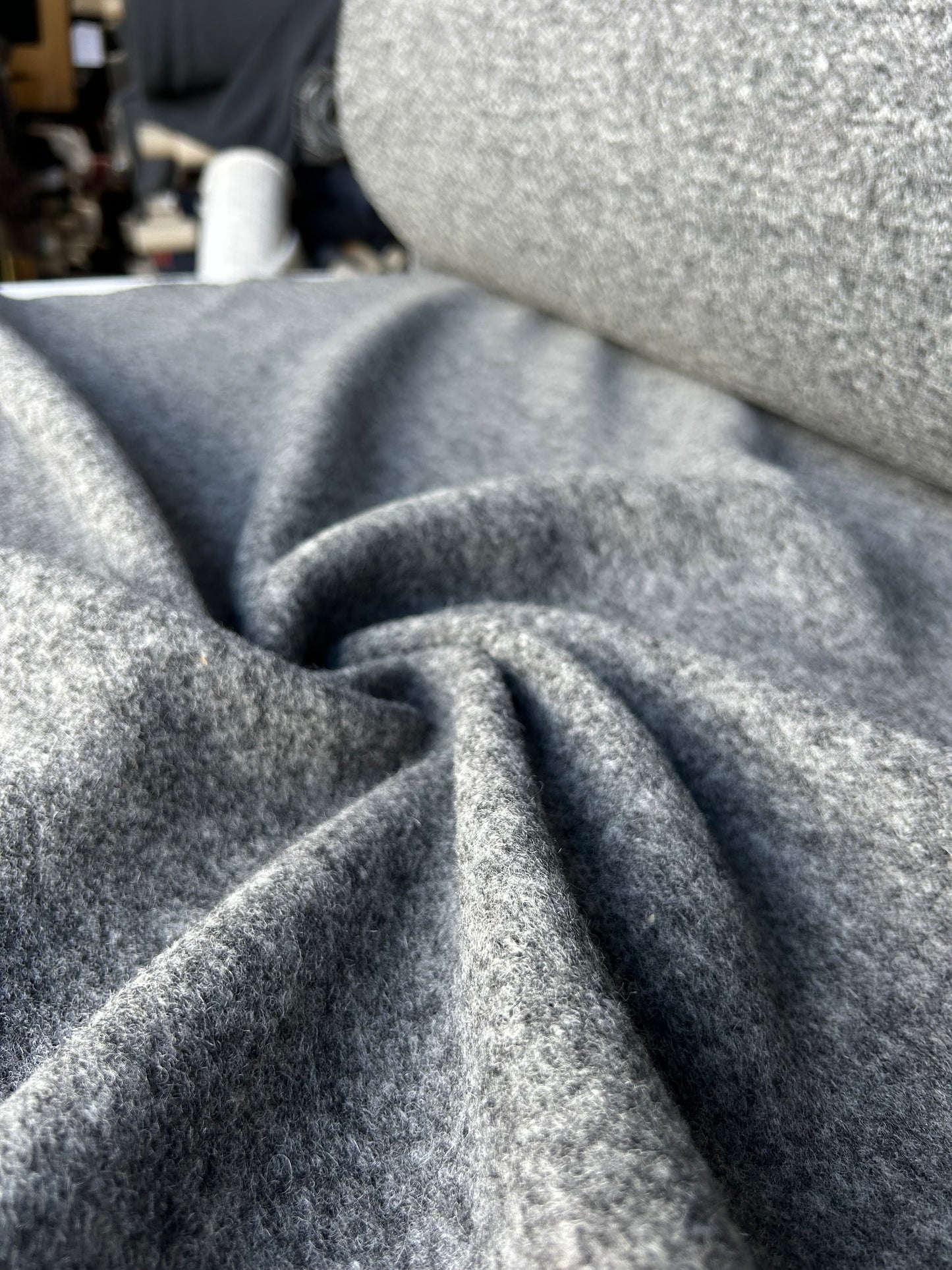 LISA 067 dark grey heavy boiled wool