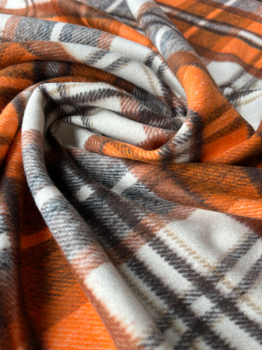 LISA 089 orange /brown/ecru checkered heavy cotton