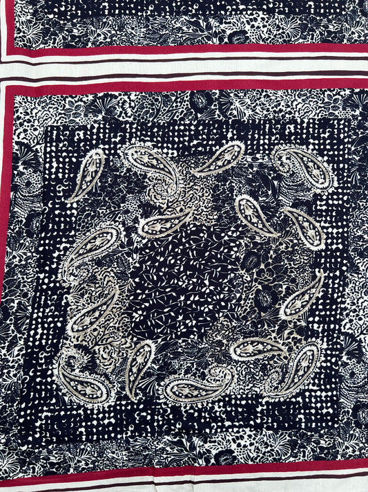 Fiona 021 satin viscose foulard with cashmere print