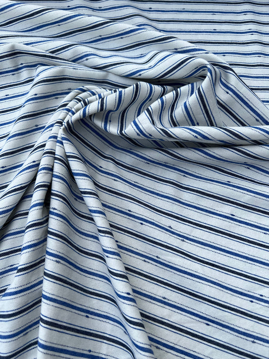 Fiona 010 coloured White denim  navy/ blue stripes