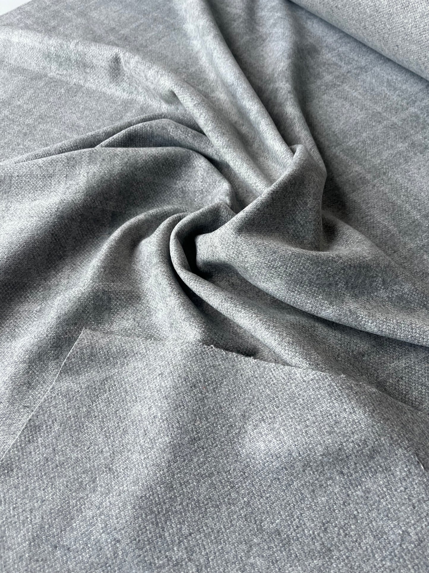LISA 025 boiled wool coat fabric grey check on one side