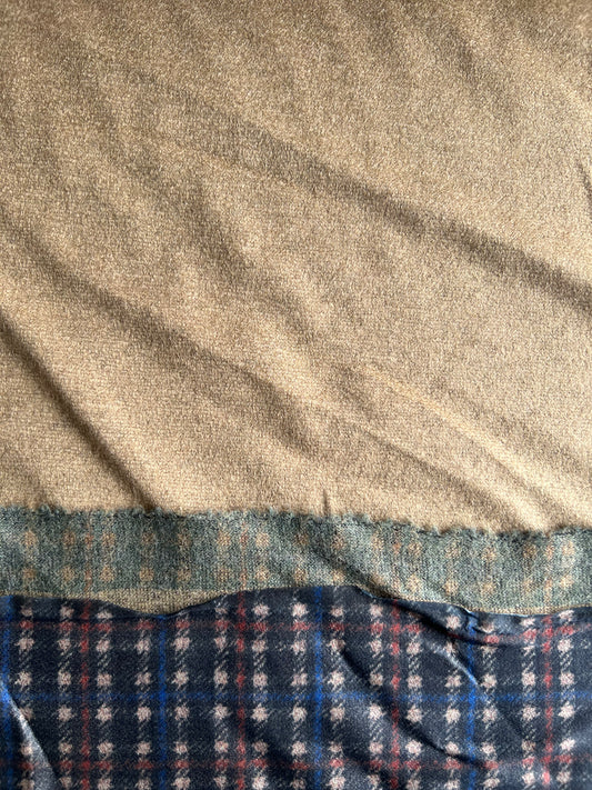Flip side 005 blue red beige check double face beige