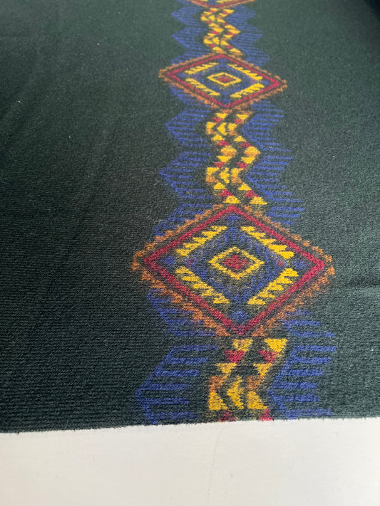 Slip side 014 navy double face green with tribal design