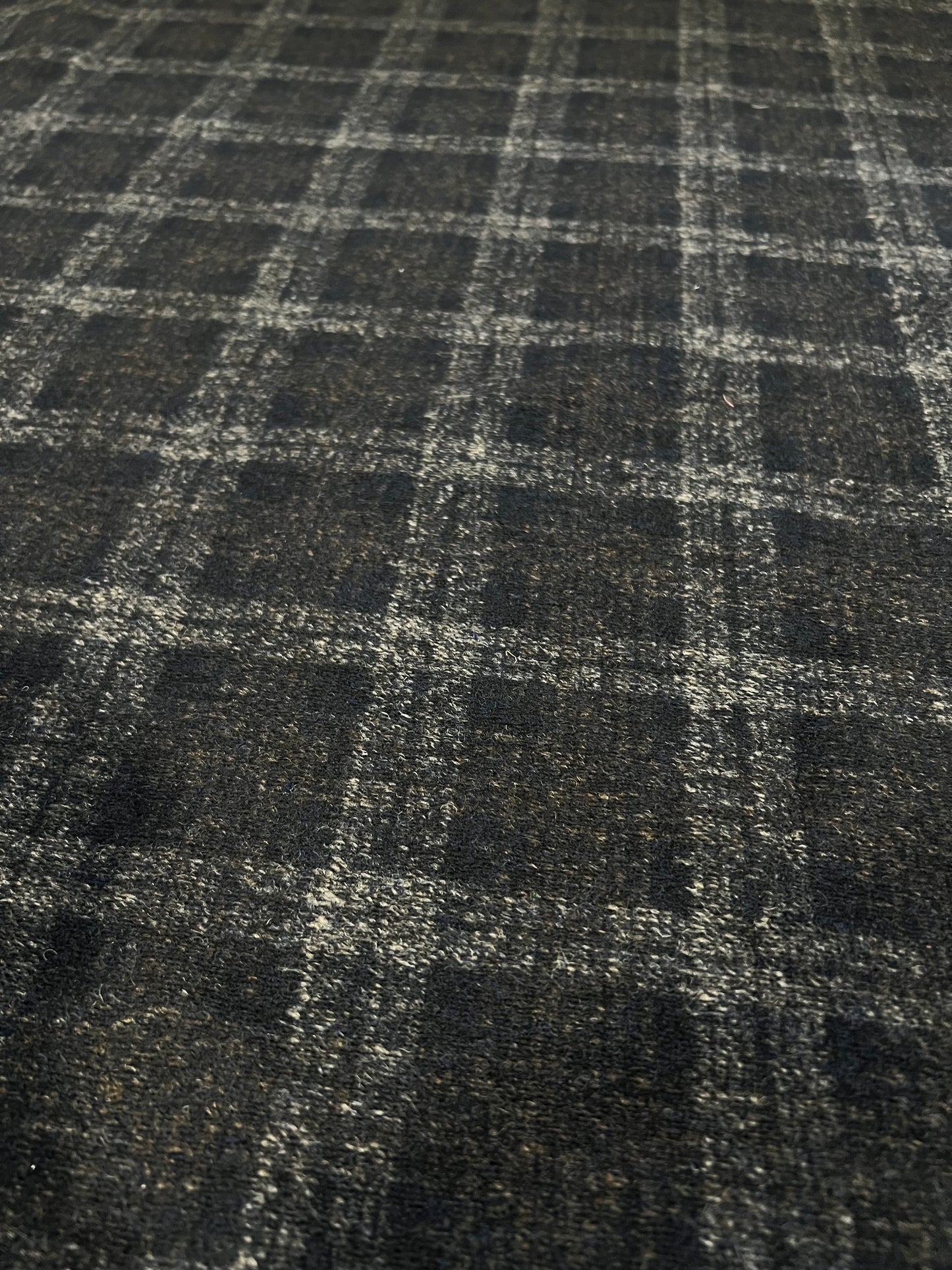Flip side 021 navy brown ecru check double face navy
