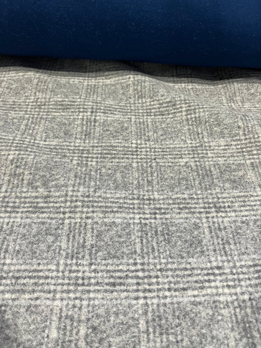 Flip side 022 light grey check double face indigo