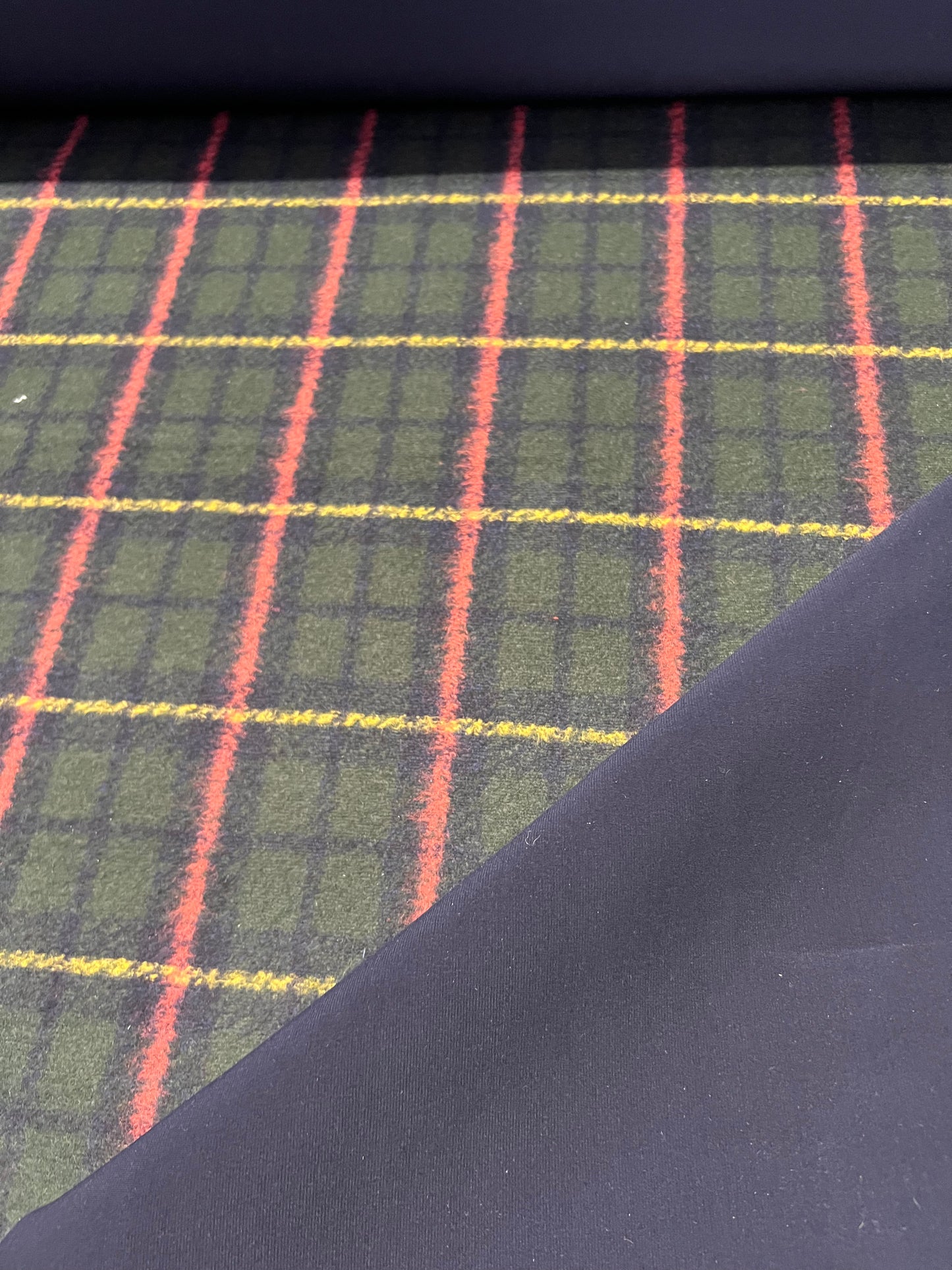 Flip side 027 tartan check double face navy
