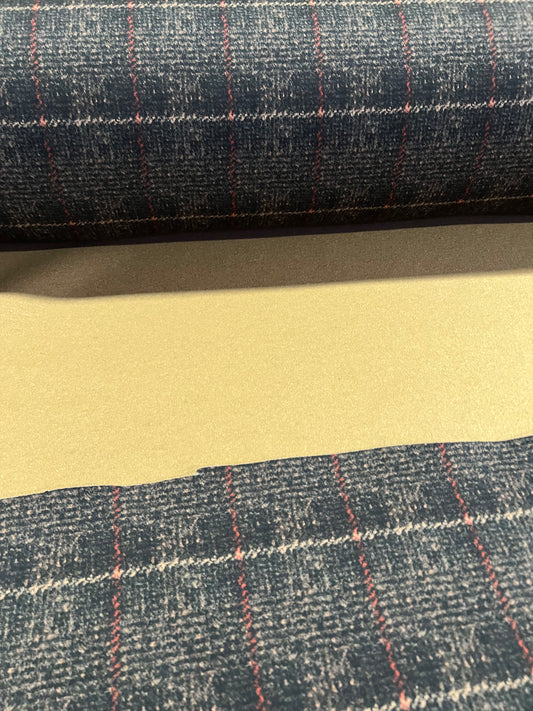 Flip side 049 autumn red ecru  check design double face camel
