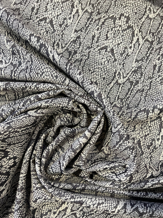 TINA 035 cotton stretch jacquard beige snake