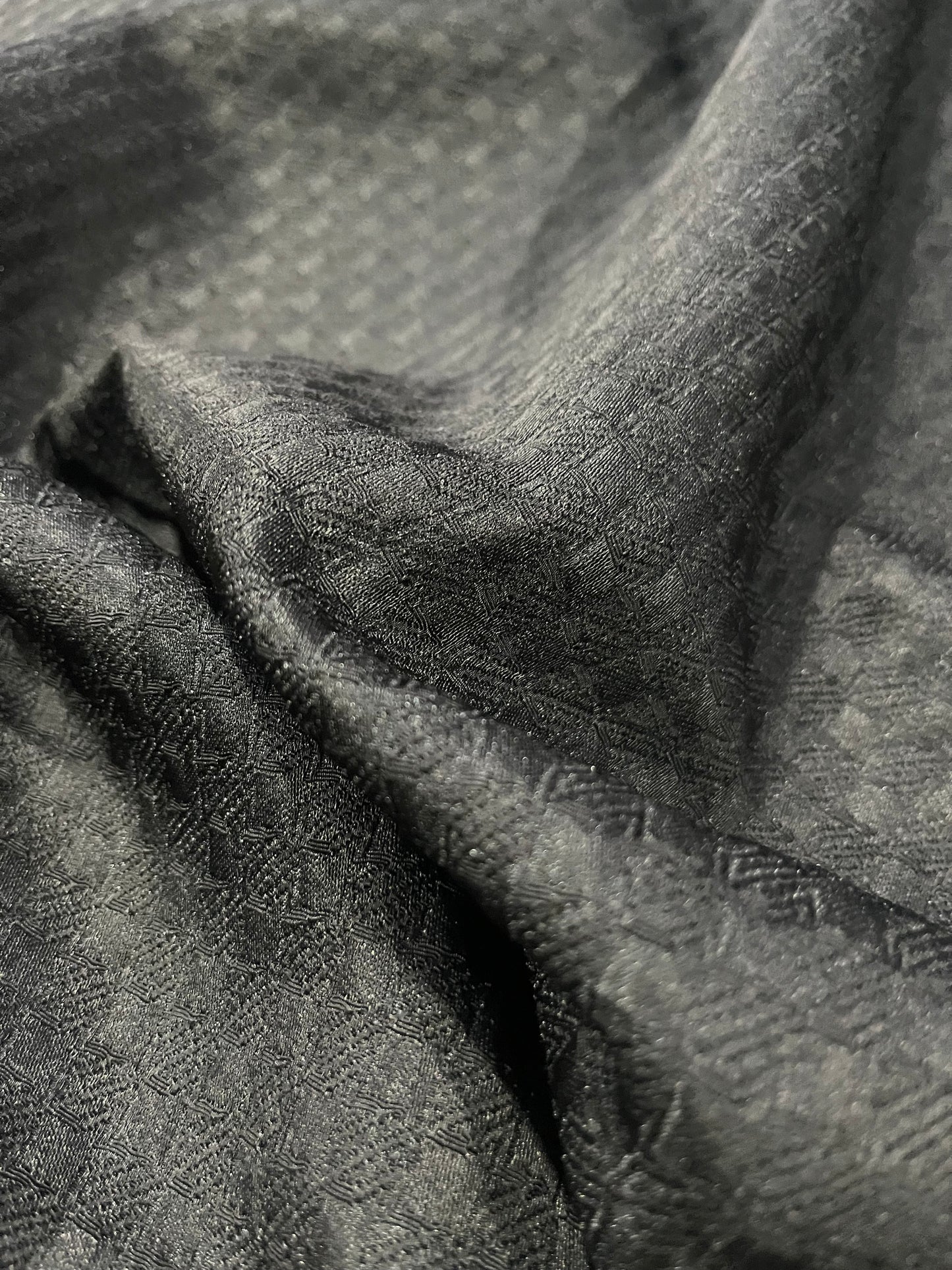 G02 black jacquard cotton/silk