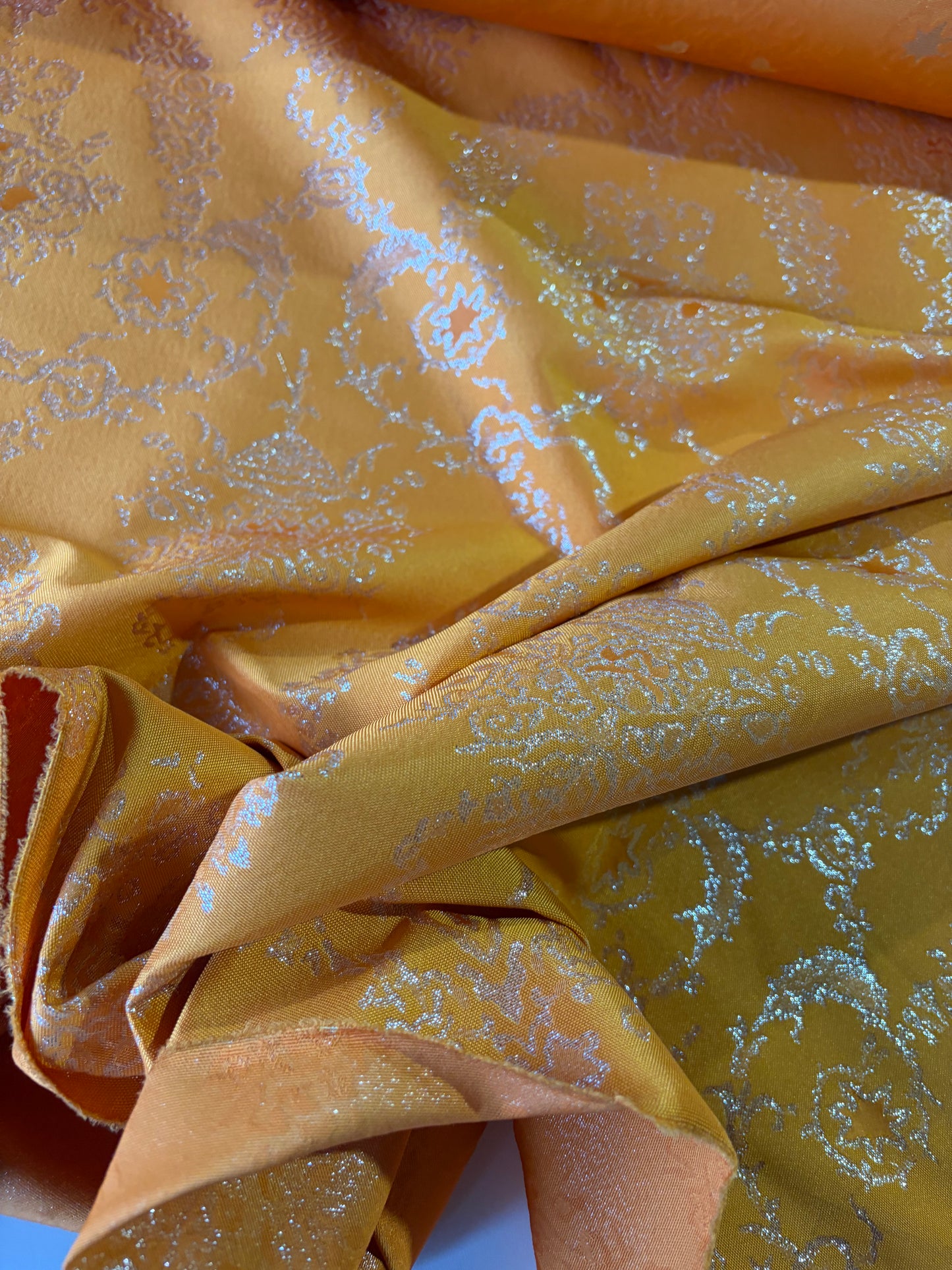 STAN 002 cotton lurex jacquard bright orange/silver