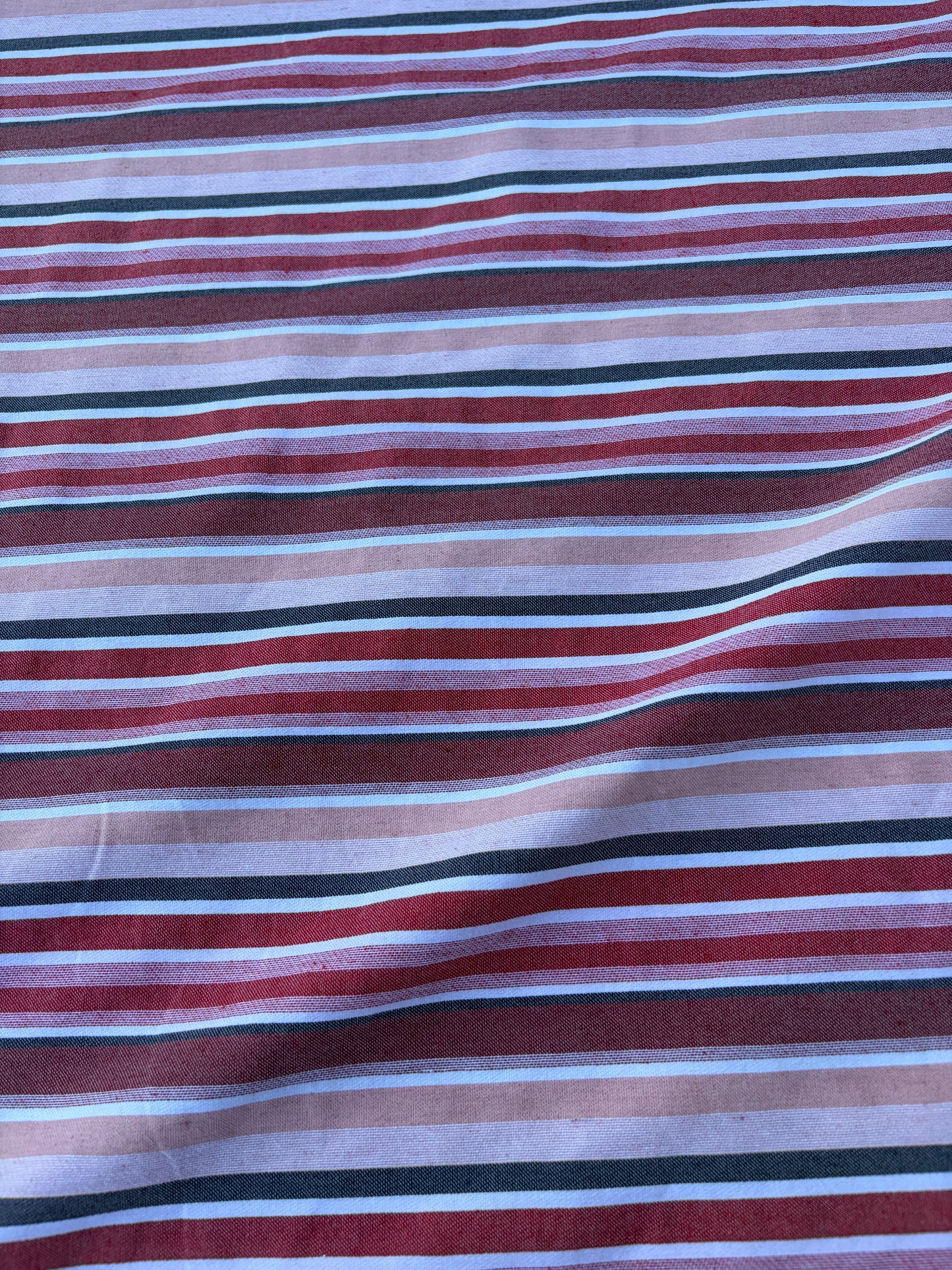 BART 025 red/old pink striped cotton bengaline