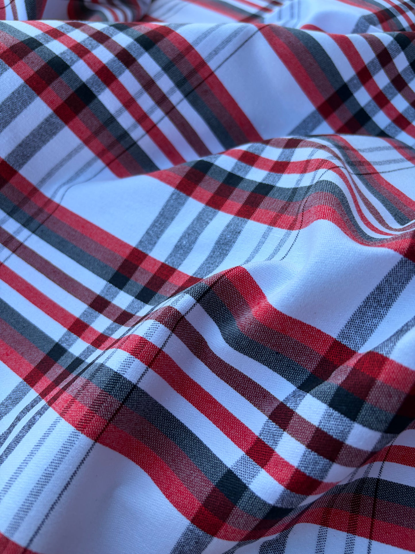 BART 026 red/white  checkered cotton bengaline