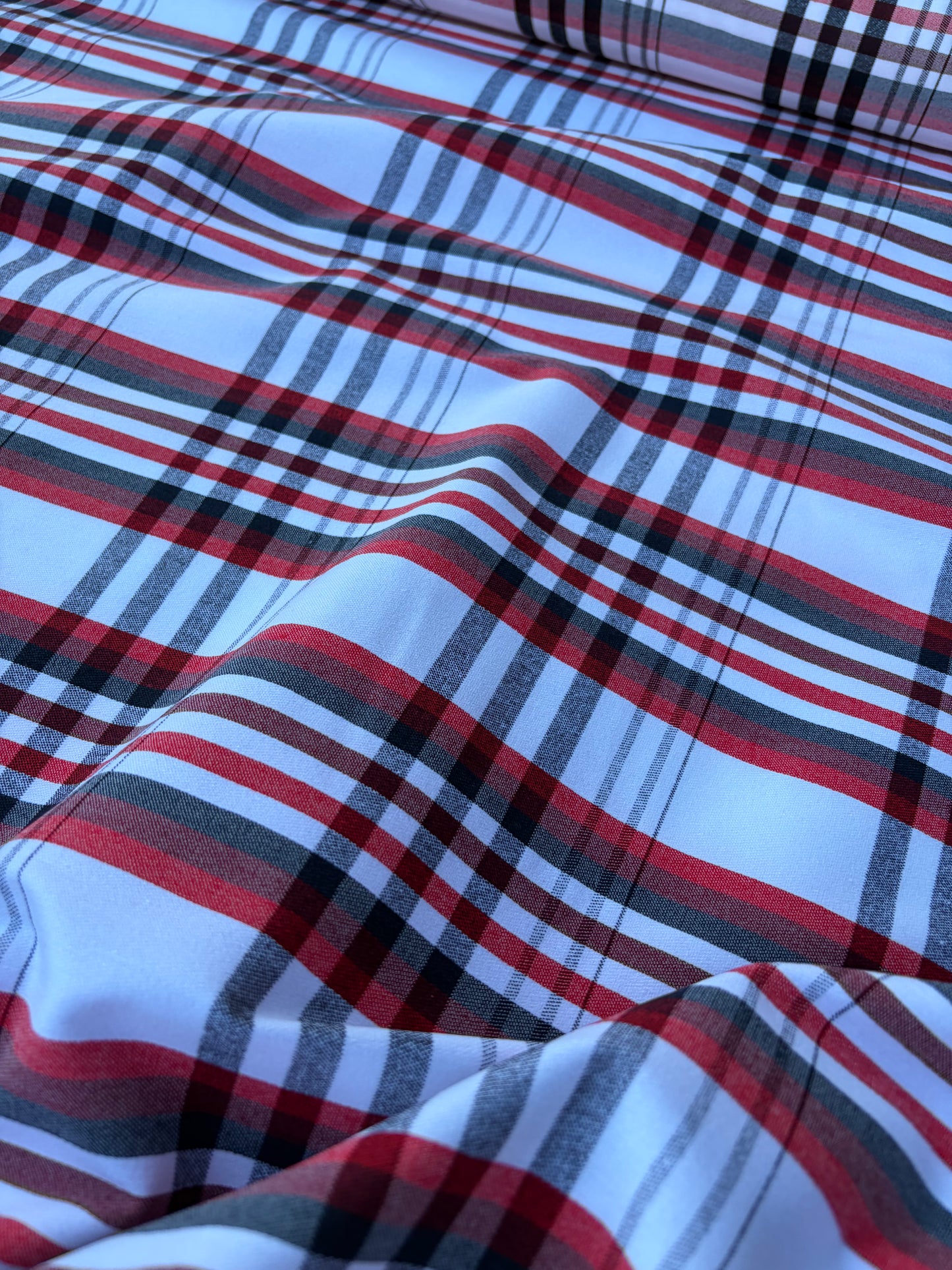 BART 026 red/white  checkered cotton bengaline
