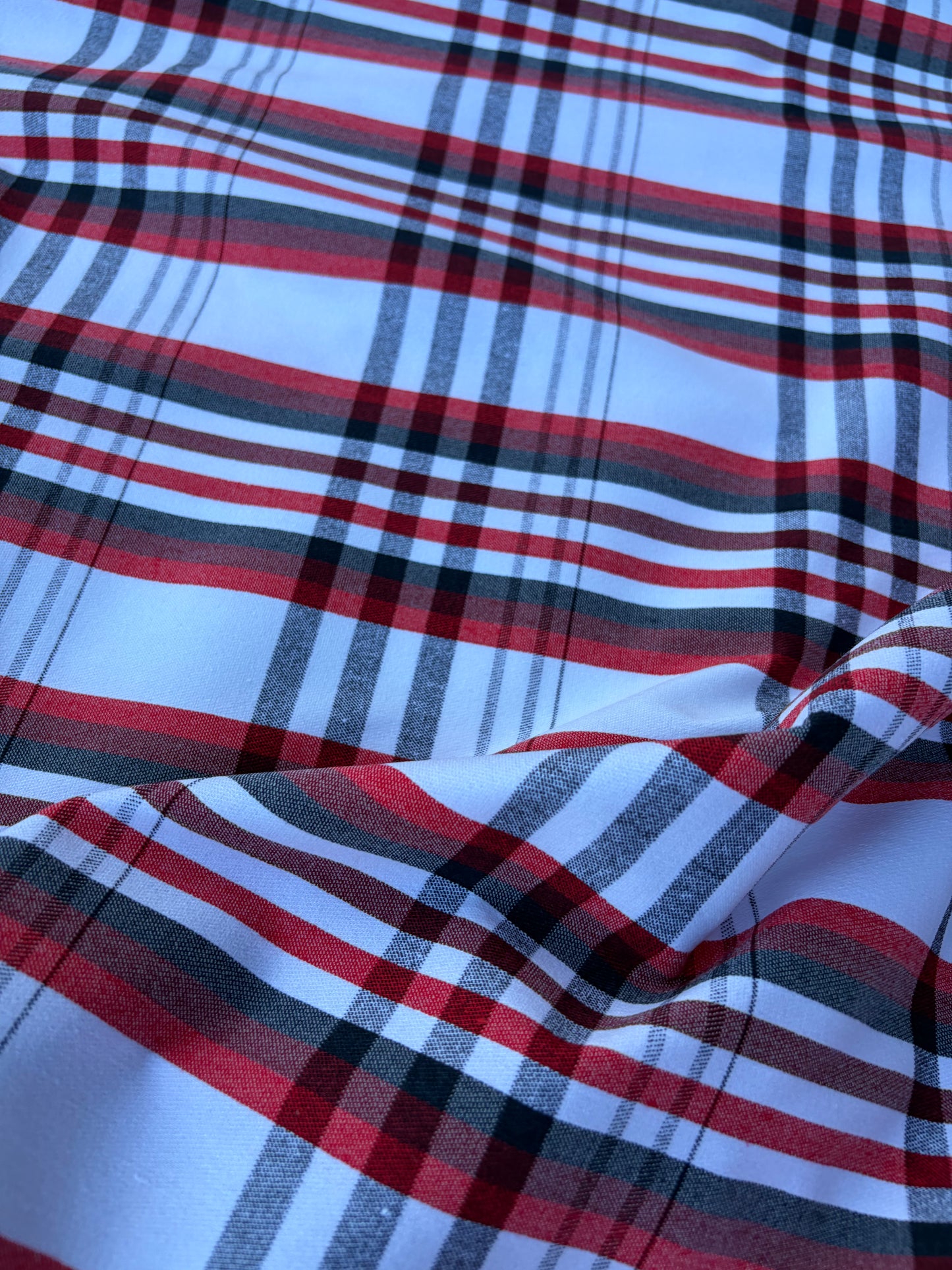 BART 026 red/white  checkered cotton bengaline