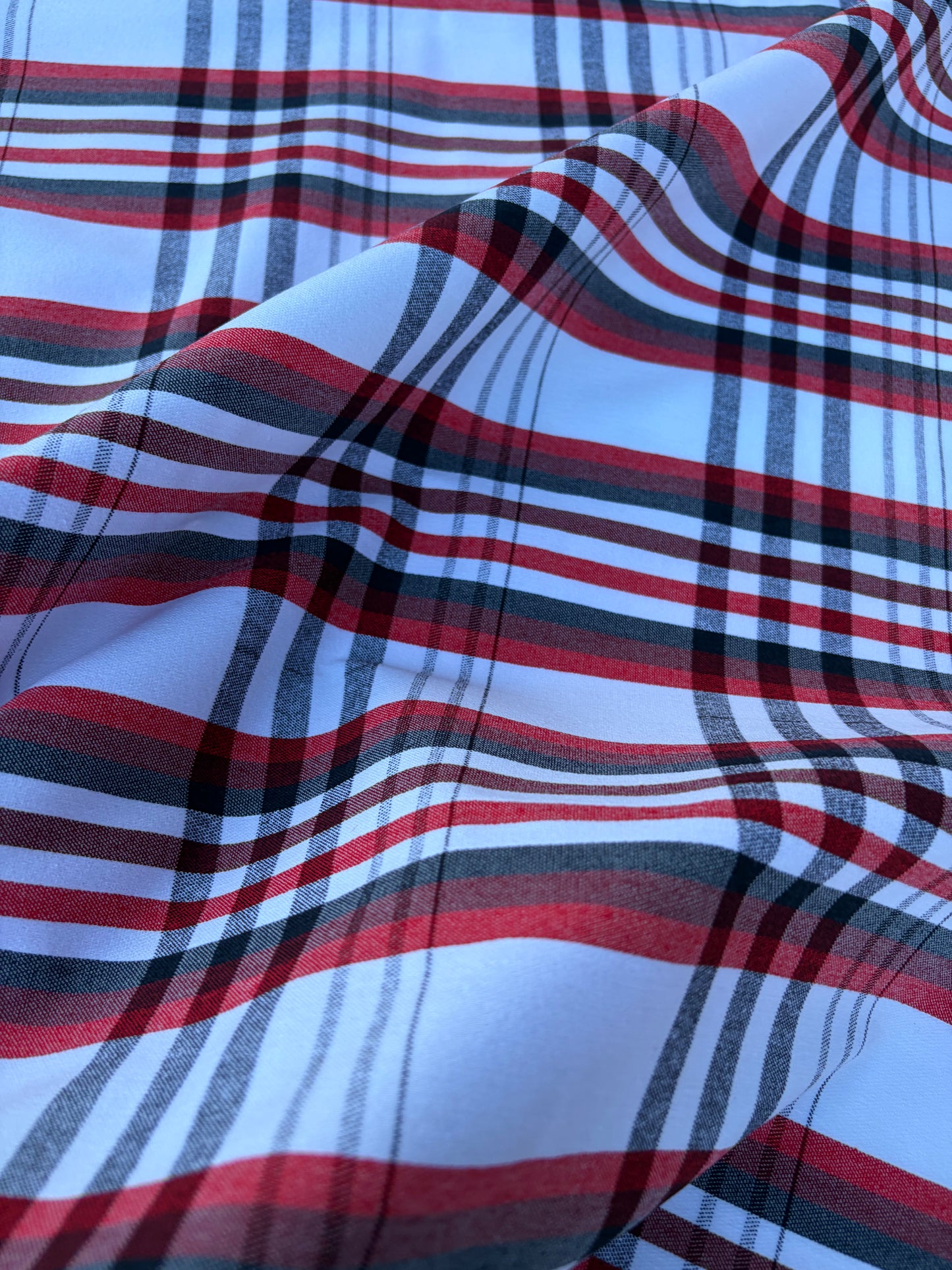 BART 026 red/white  checkered cotton bengaline