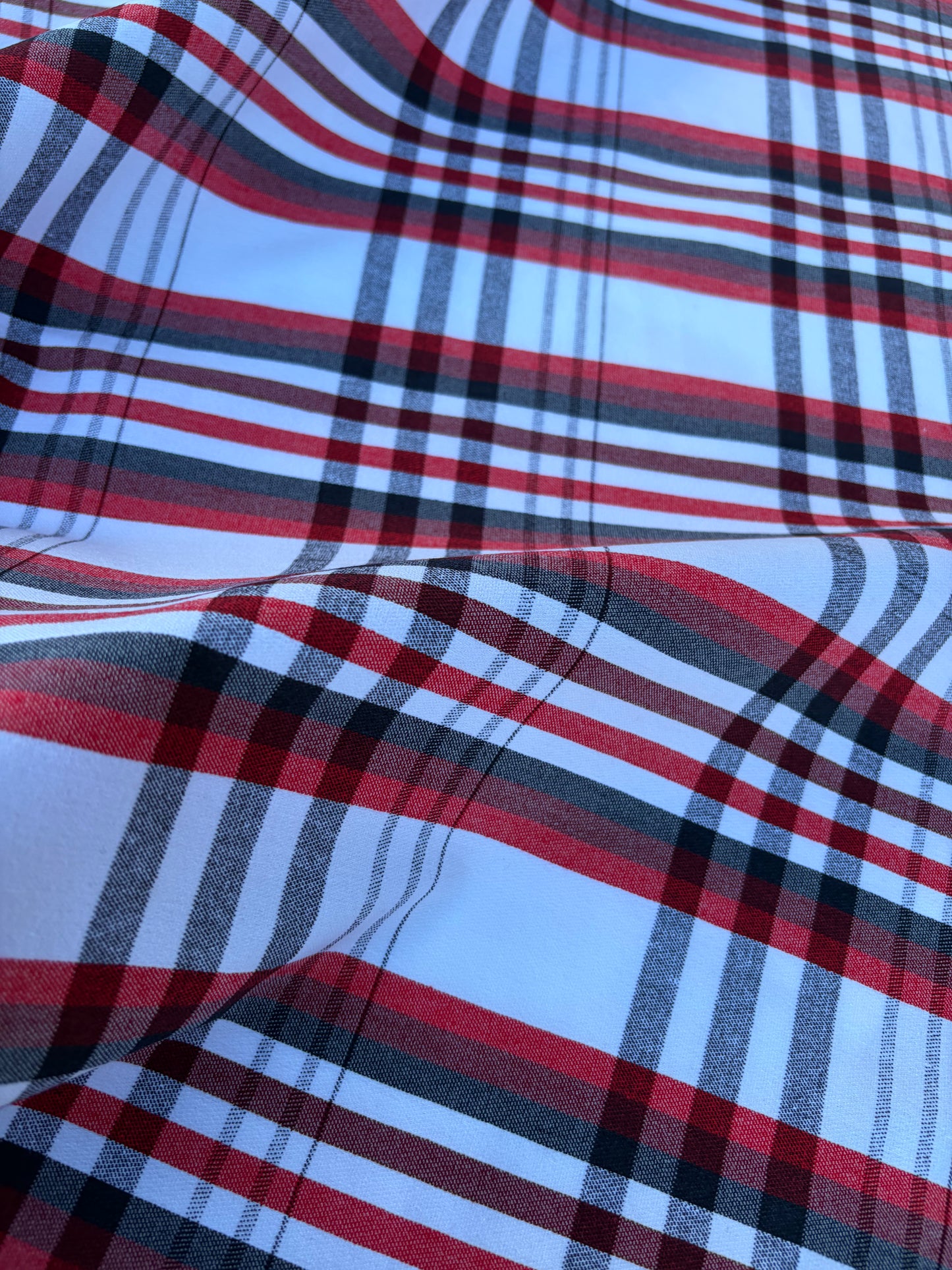 BART 026 red/white  checkered cotton bengaline