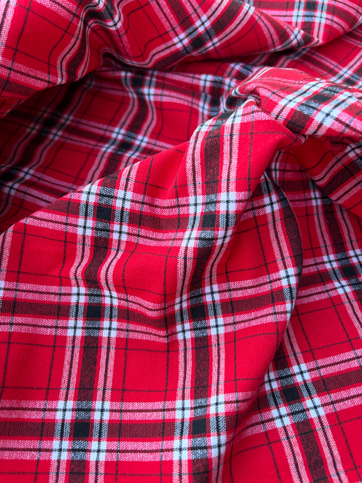 BART 027 red/white  classical checkered cotton bengaline