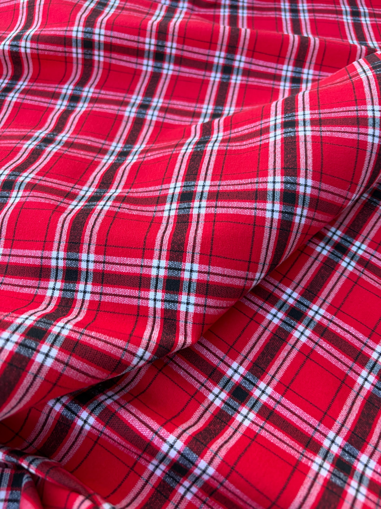 BART 027 red/white  classical checkered cotton bengaline