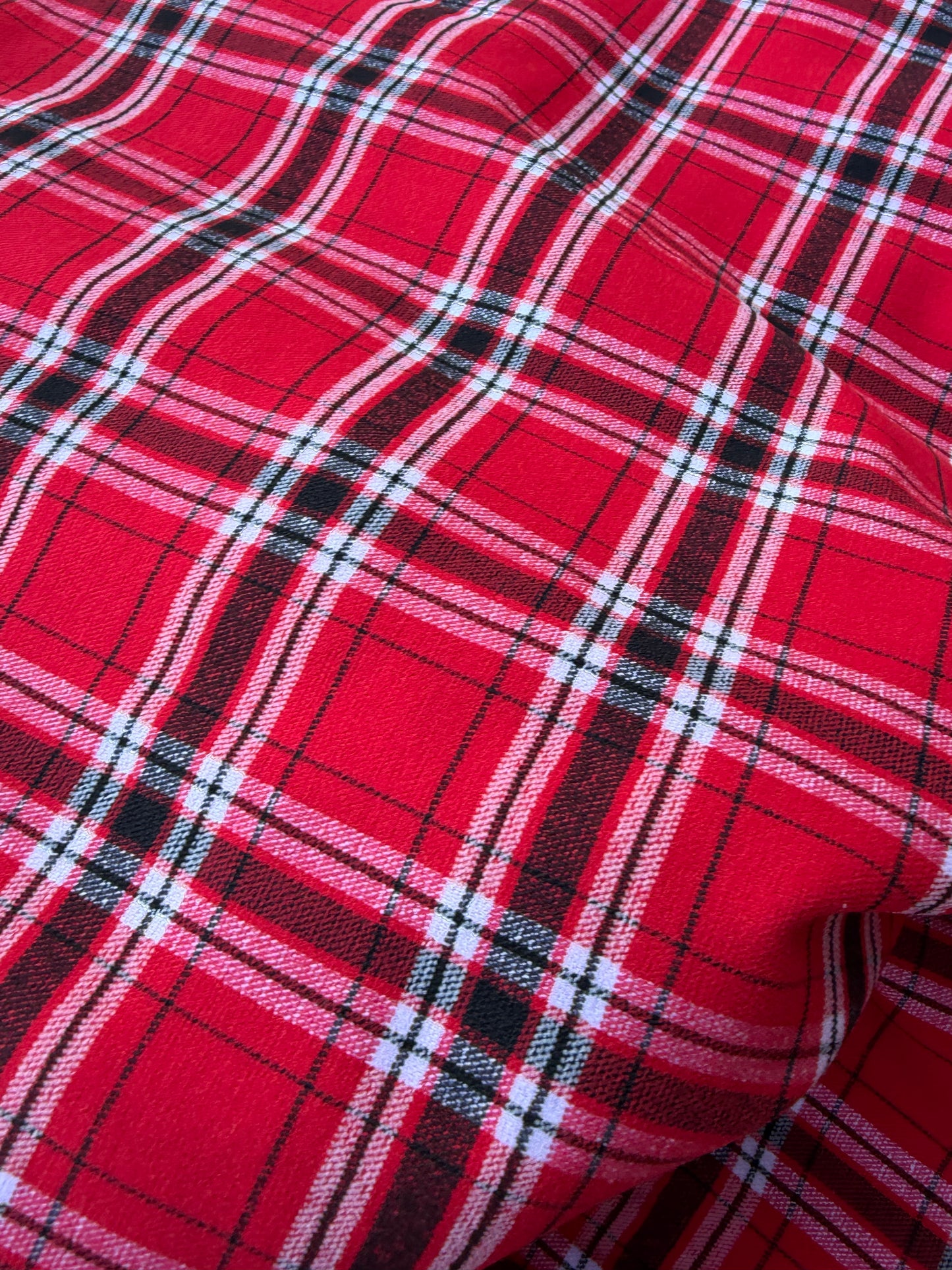 BART 027 red/white  classical checkered cotton bengaline