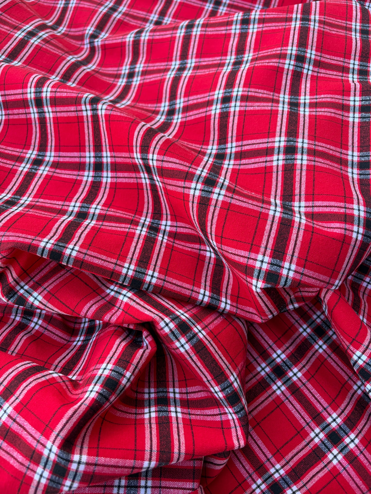 BART 027 red/white  classical checkered cotton bengaline