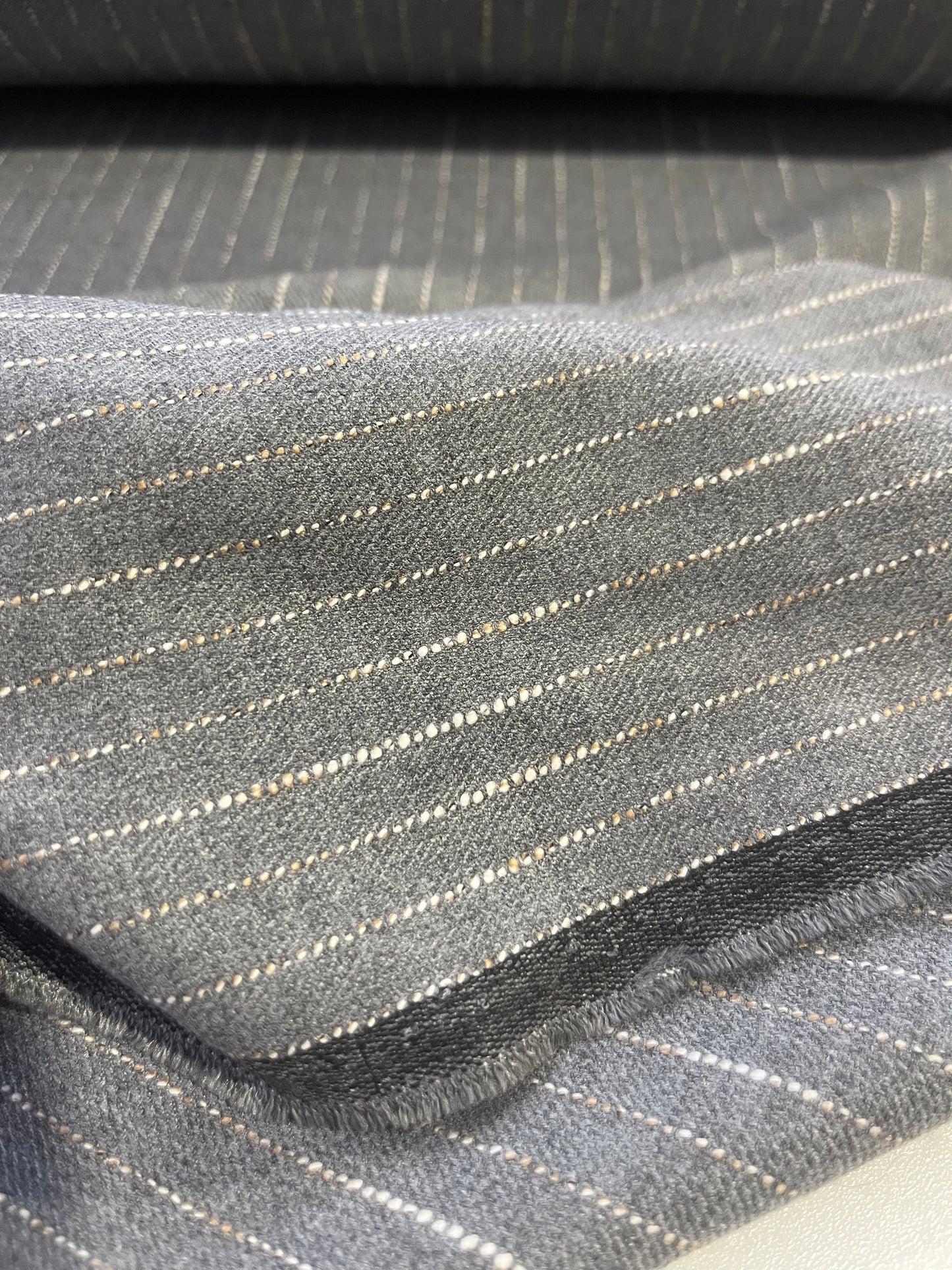 LC LOTTI 027 woven stripe cotton grey pinstripes