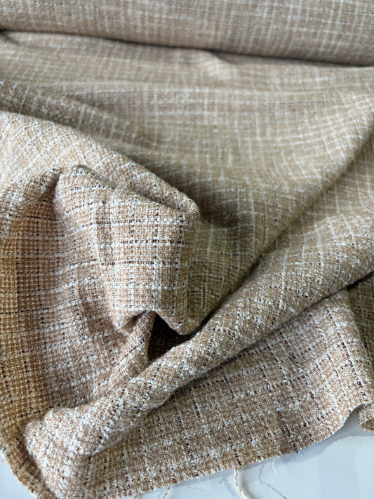STAN 009 cotton tweed Chanel style check with gold lurex
