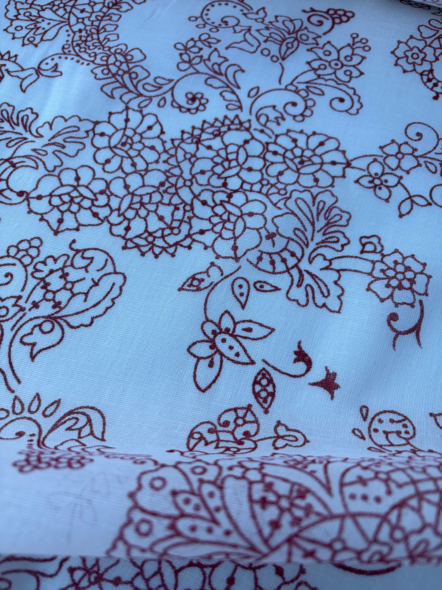 BART 030 red floral print cotton voile