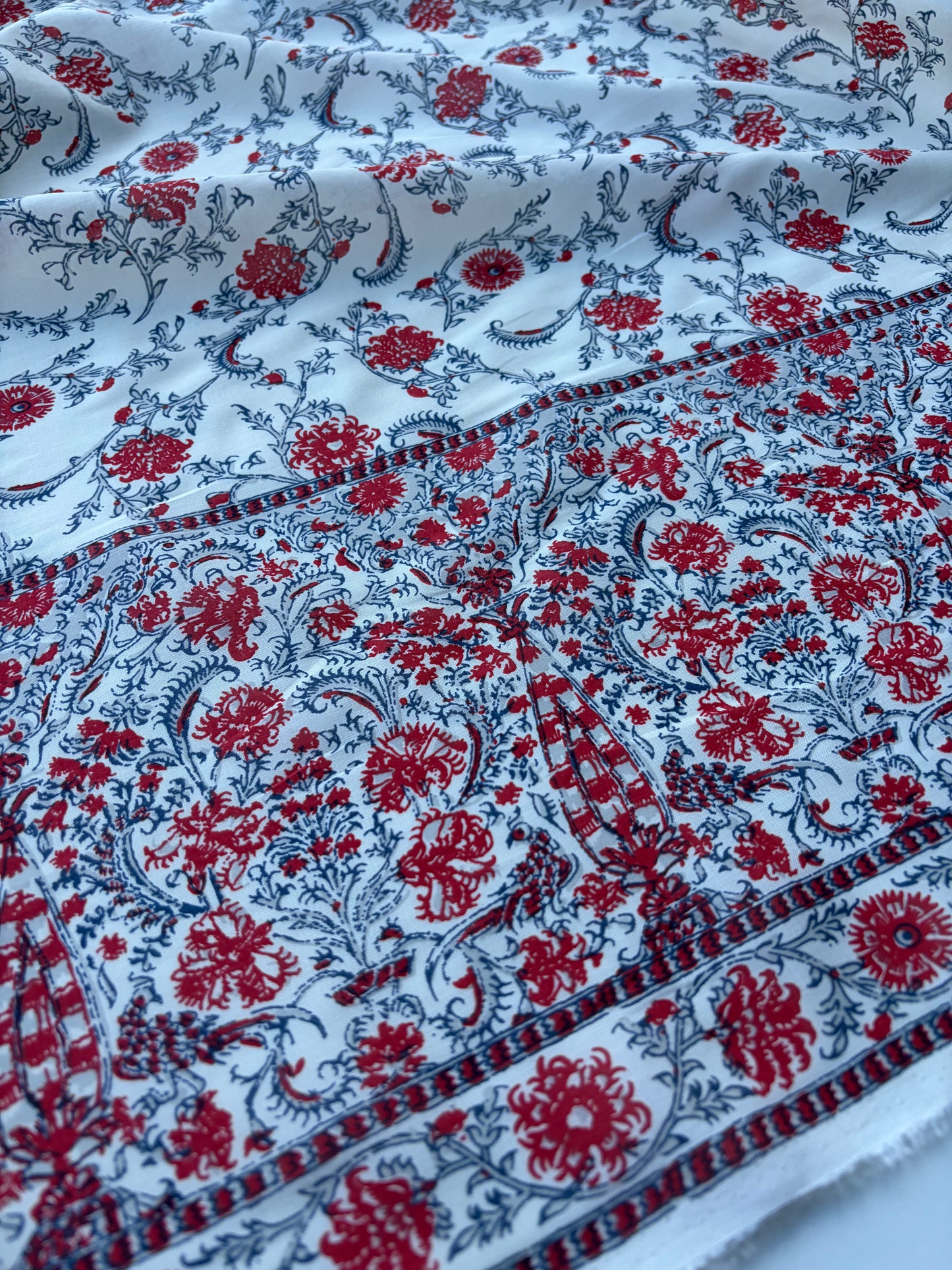 BART 032 double border indian flower cotton voile print