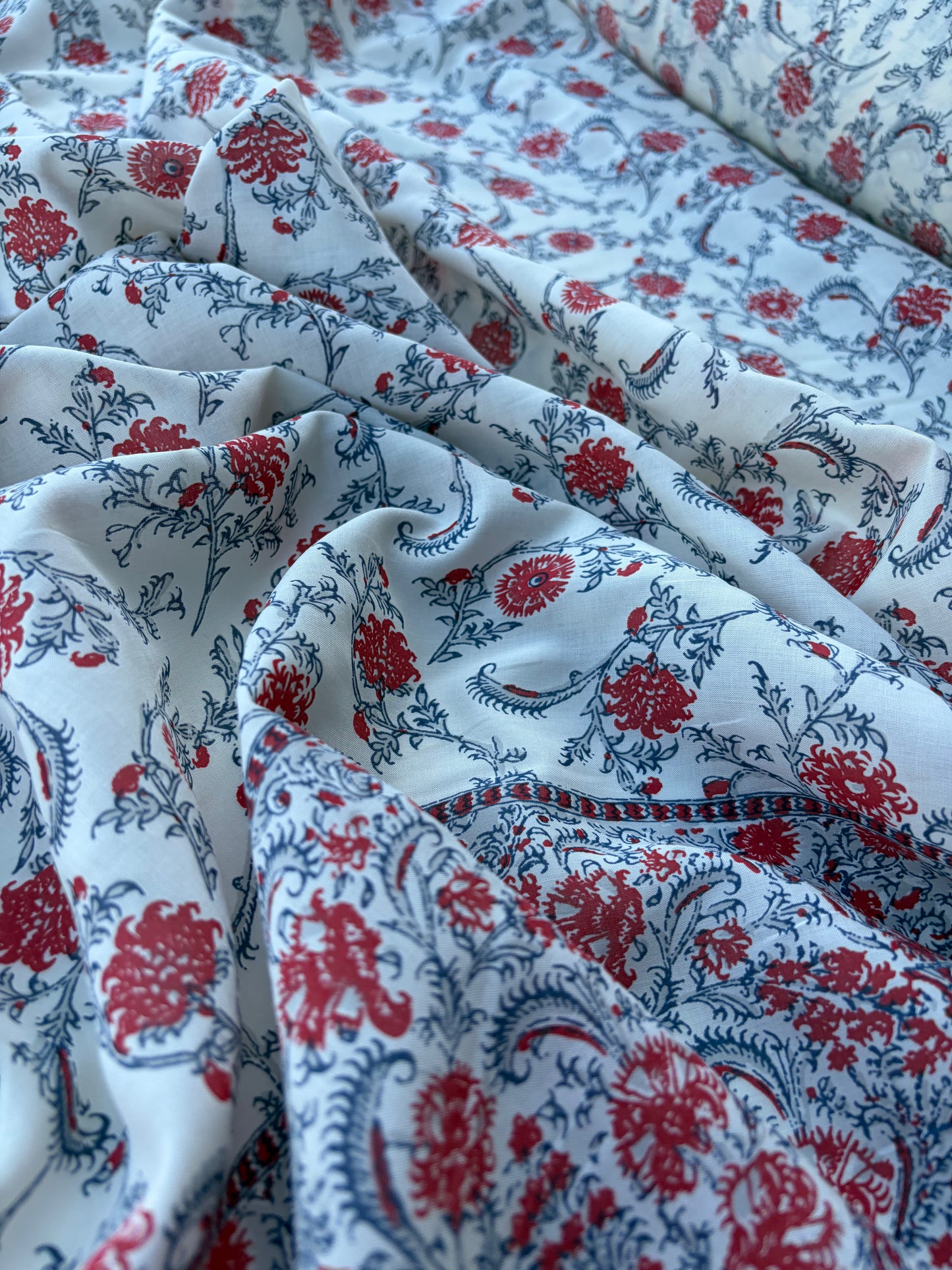 BART 032 double border indian flower cotton voile print