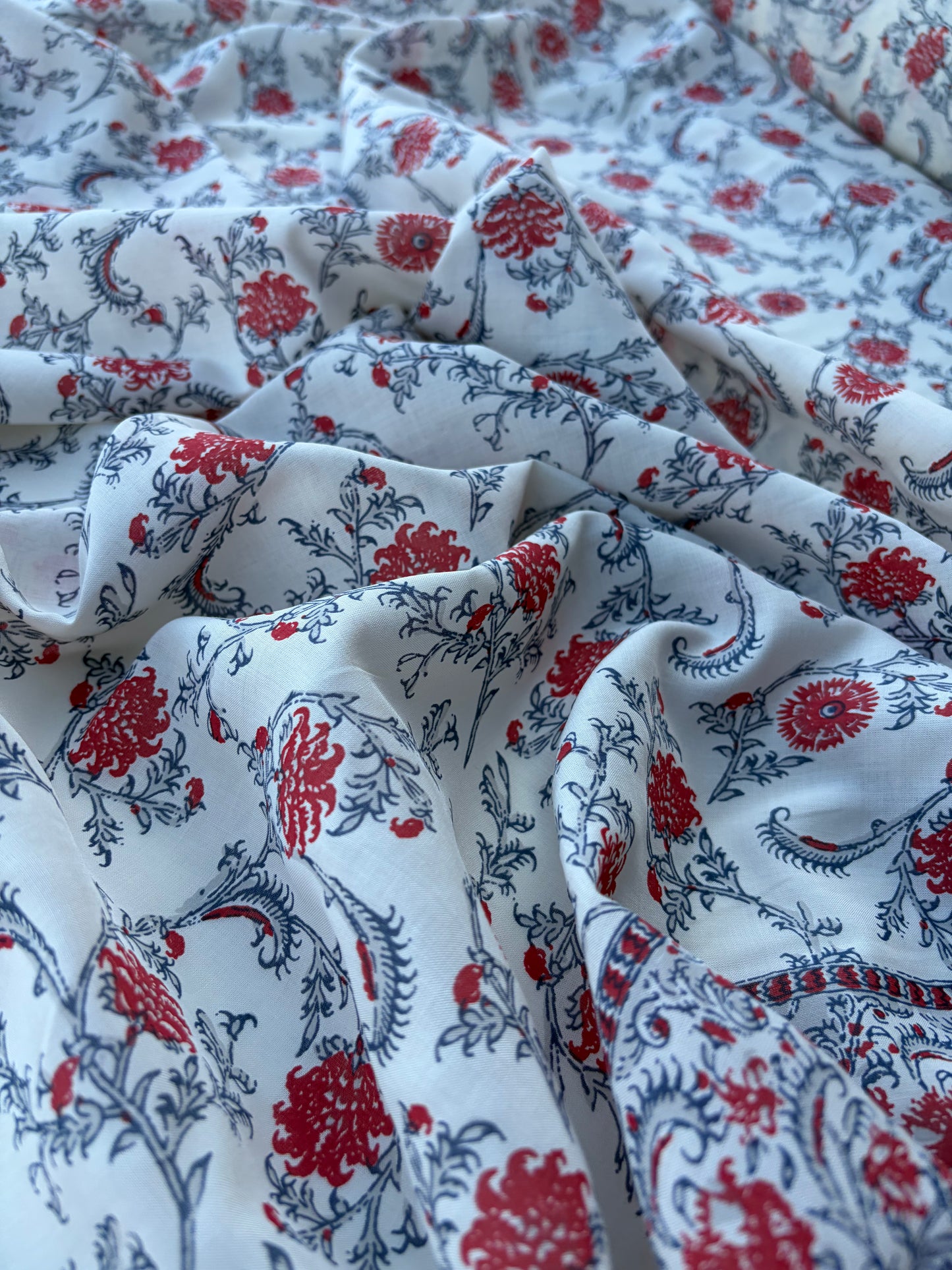 BART 032 double border indian flower cotton voile print