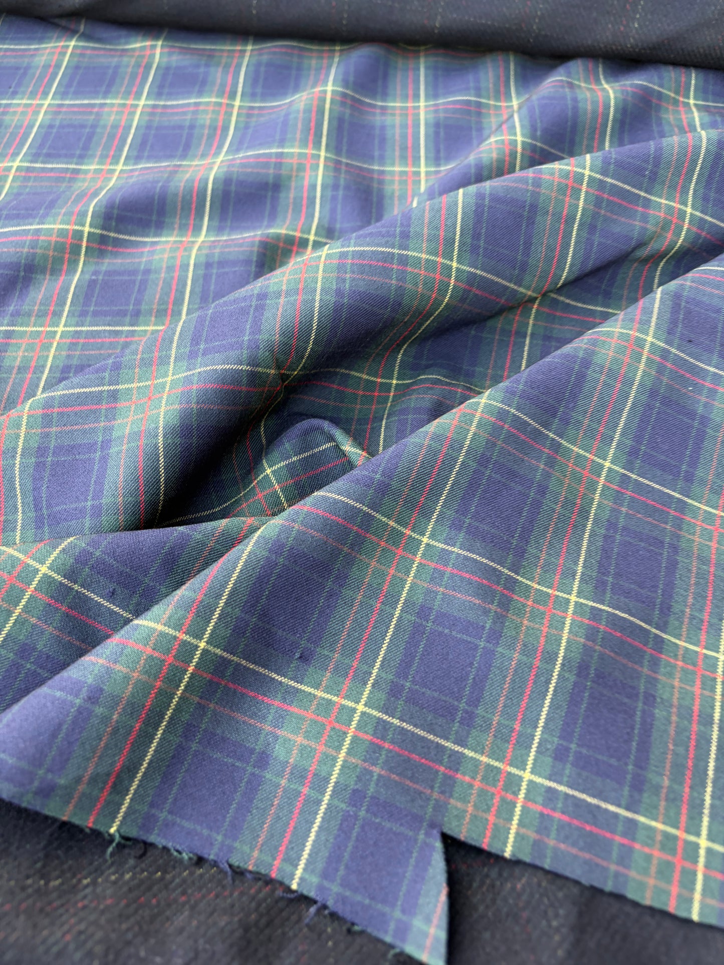 BART 033 cherry green/navy bi-stretch classical clan check