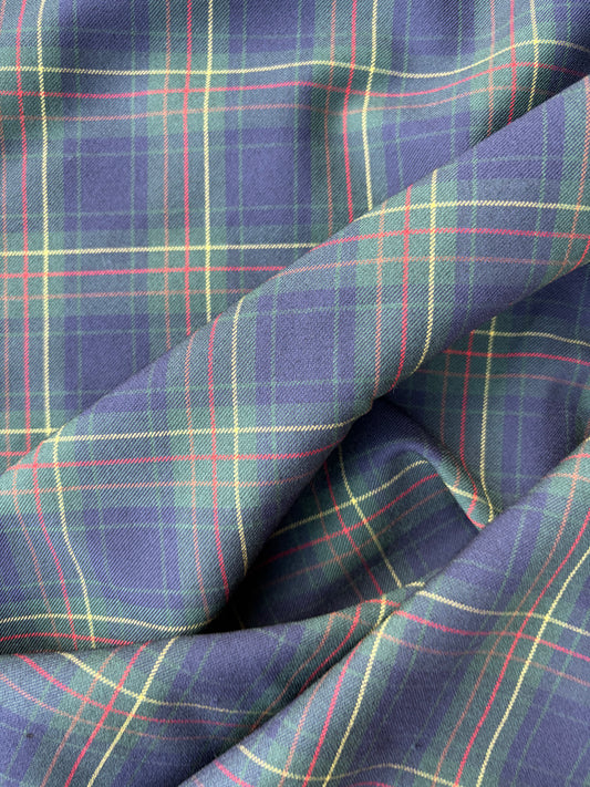 BART 033 cherry green/navy bi-stretch classical clan check