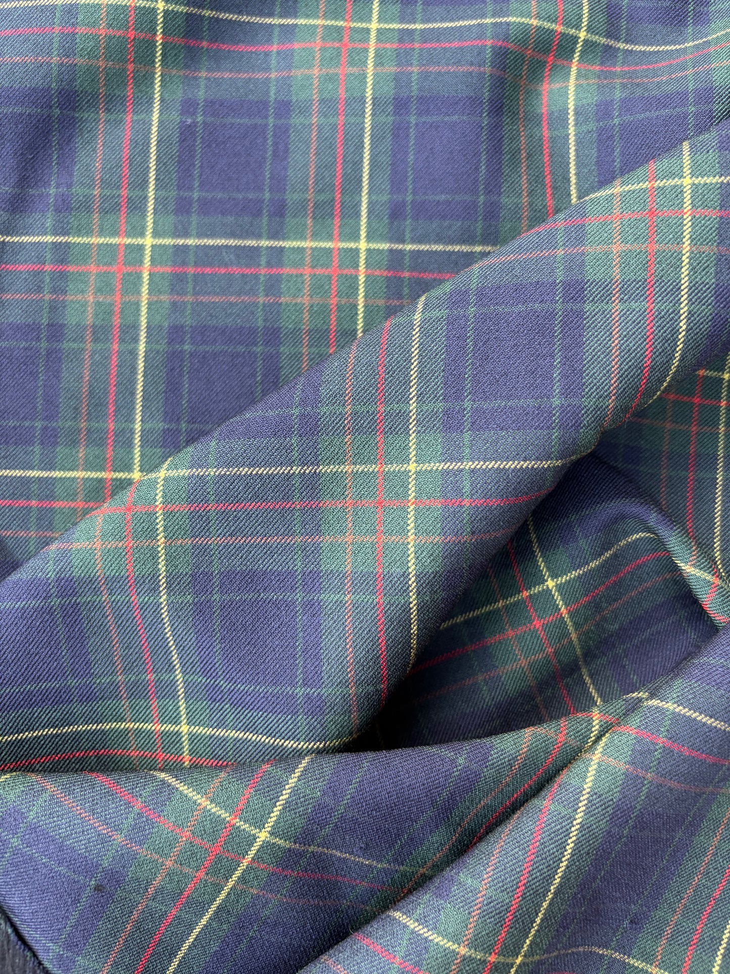 BART 033 cherry green/navy bi-stretch classical clan check