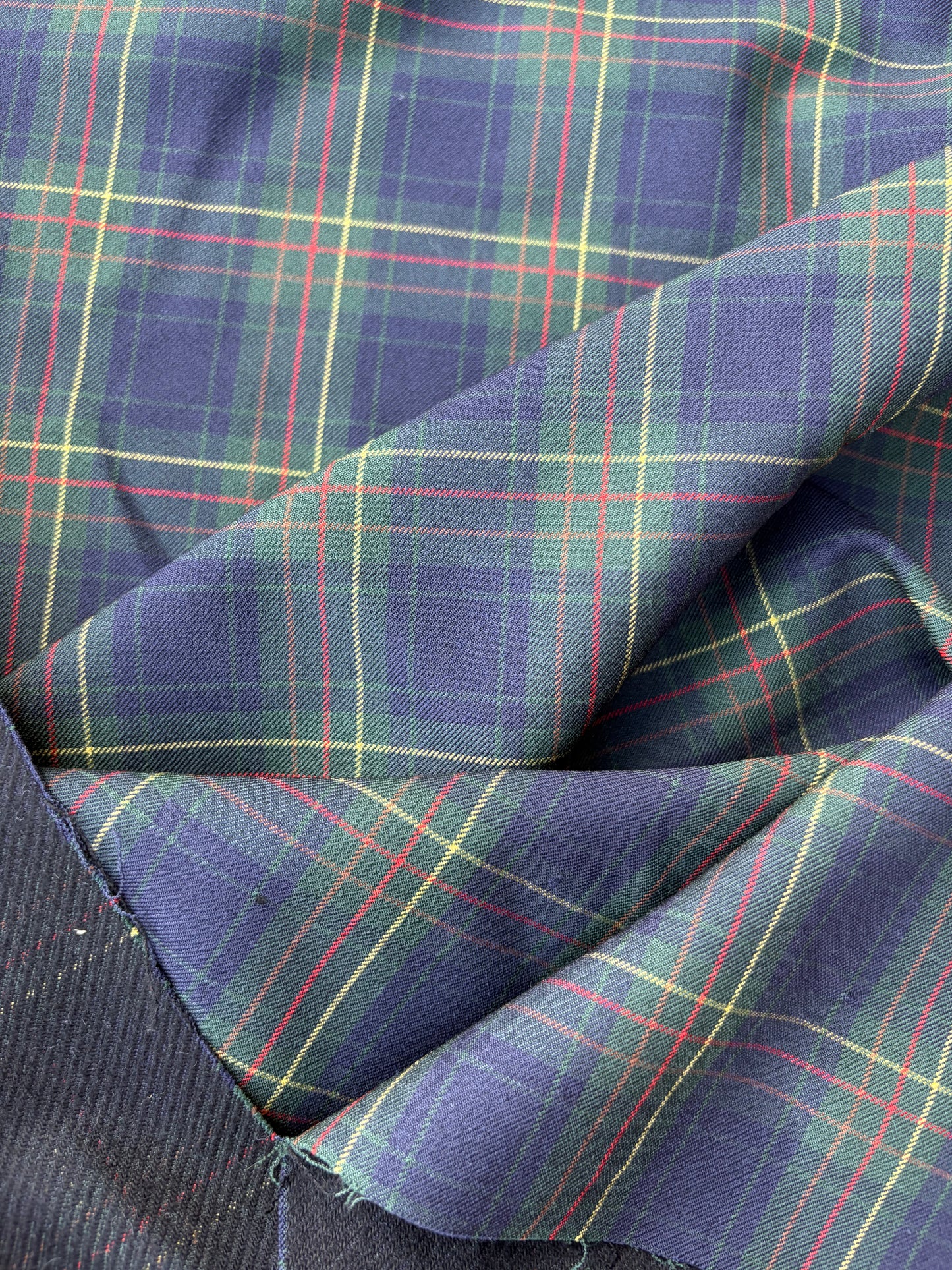 BART 033 cherry green/navy bi-stretch classical clan check