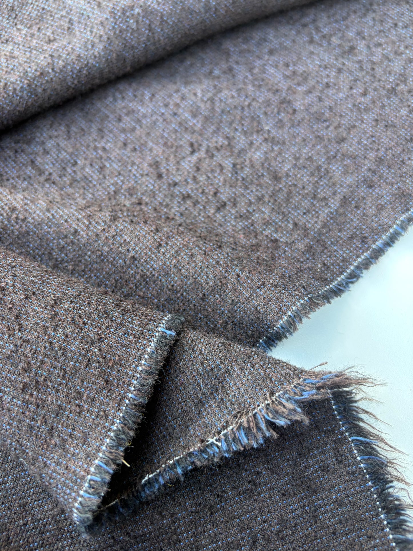 BART 035 brown/blue fil à fil wool