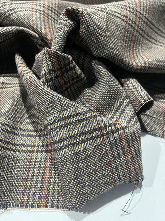 AGATHE 003 heavy wool check Prince of Wales brown