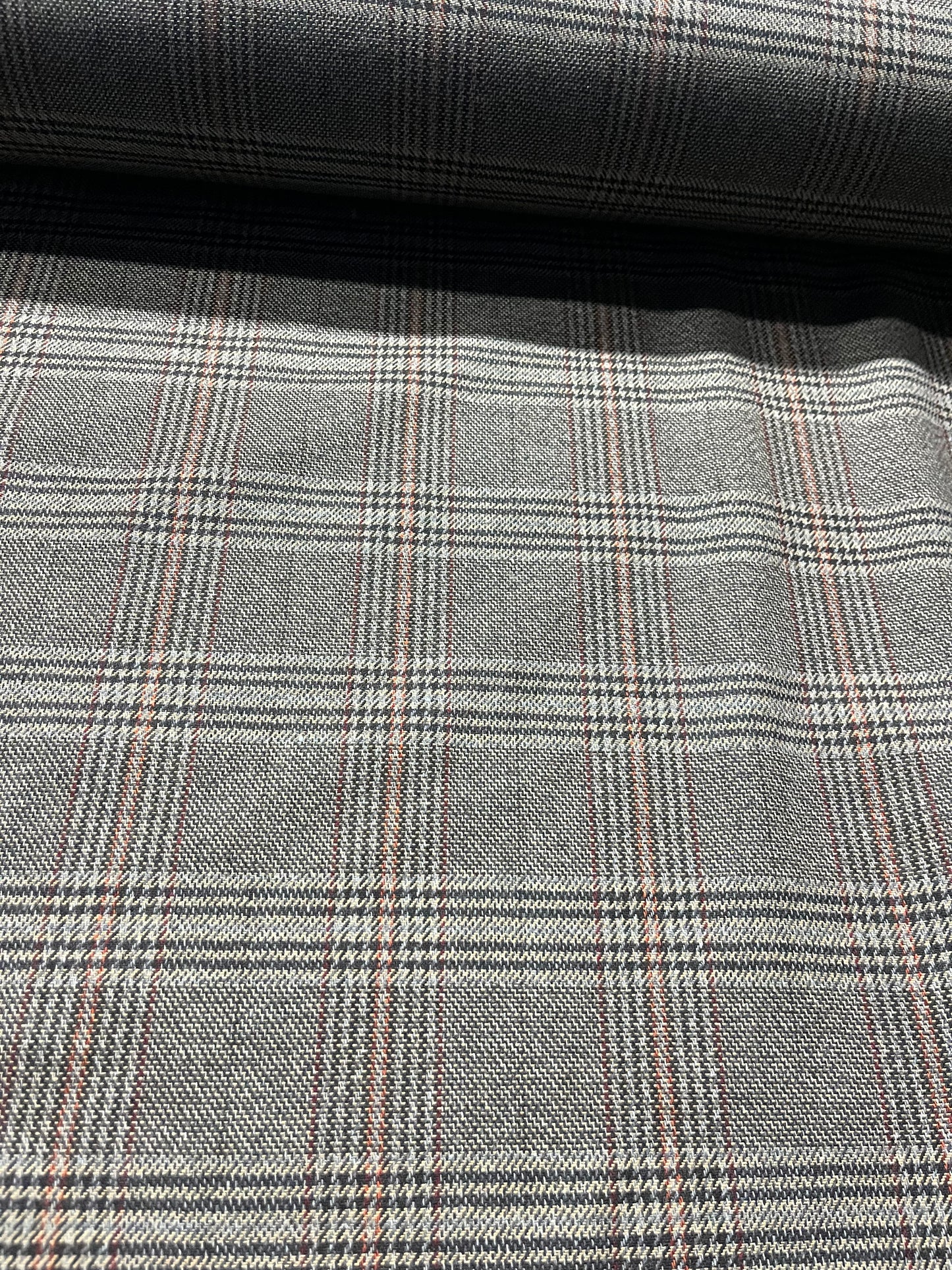 AGATHE 003 heavy wool check Prince of Wales brown