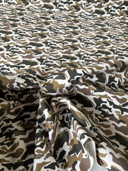 PC STAN 017 cotton satin stretch small camouflage brown