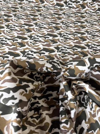 PC STAN 017 cotton satin stretch small camouflage brown