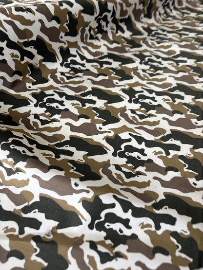 PC STAN 017 cotton satin stretch small camouflage brown