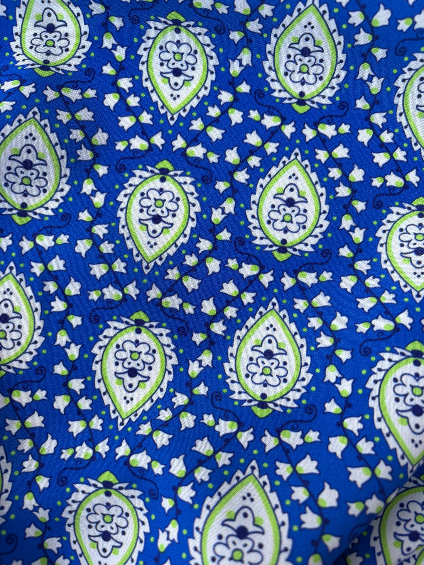 BART 041 cobalt/lime paisley style viscose print